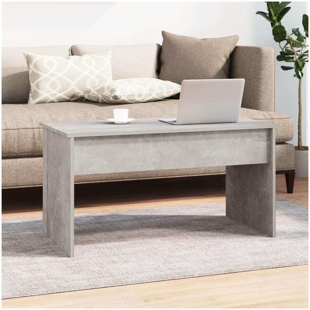 Tavolino Grigio Cemento 102x50,5x52,5 Cm In Legno Multistrato - Foto 7