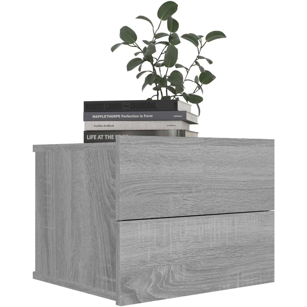 Comodino Grigio Sonoma 40x30x30 Cm In Legno Multistrato - Foto 2