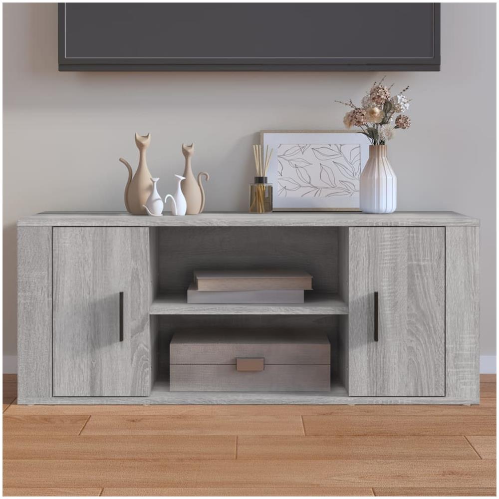 Mobile Tv Grigio Sonoma 100x35x40 Cm In Legno Multistrato - Foto 1