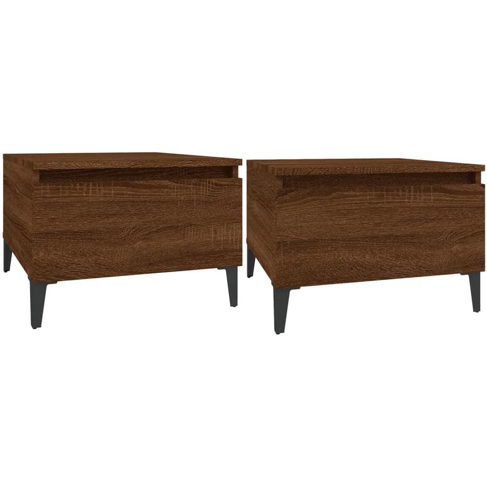 Tavolini 2pz Rovere Marrone 50x46x35cm In Legno Multistrato - Foto 2