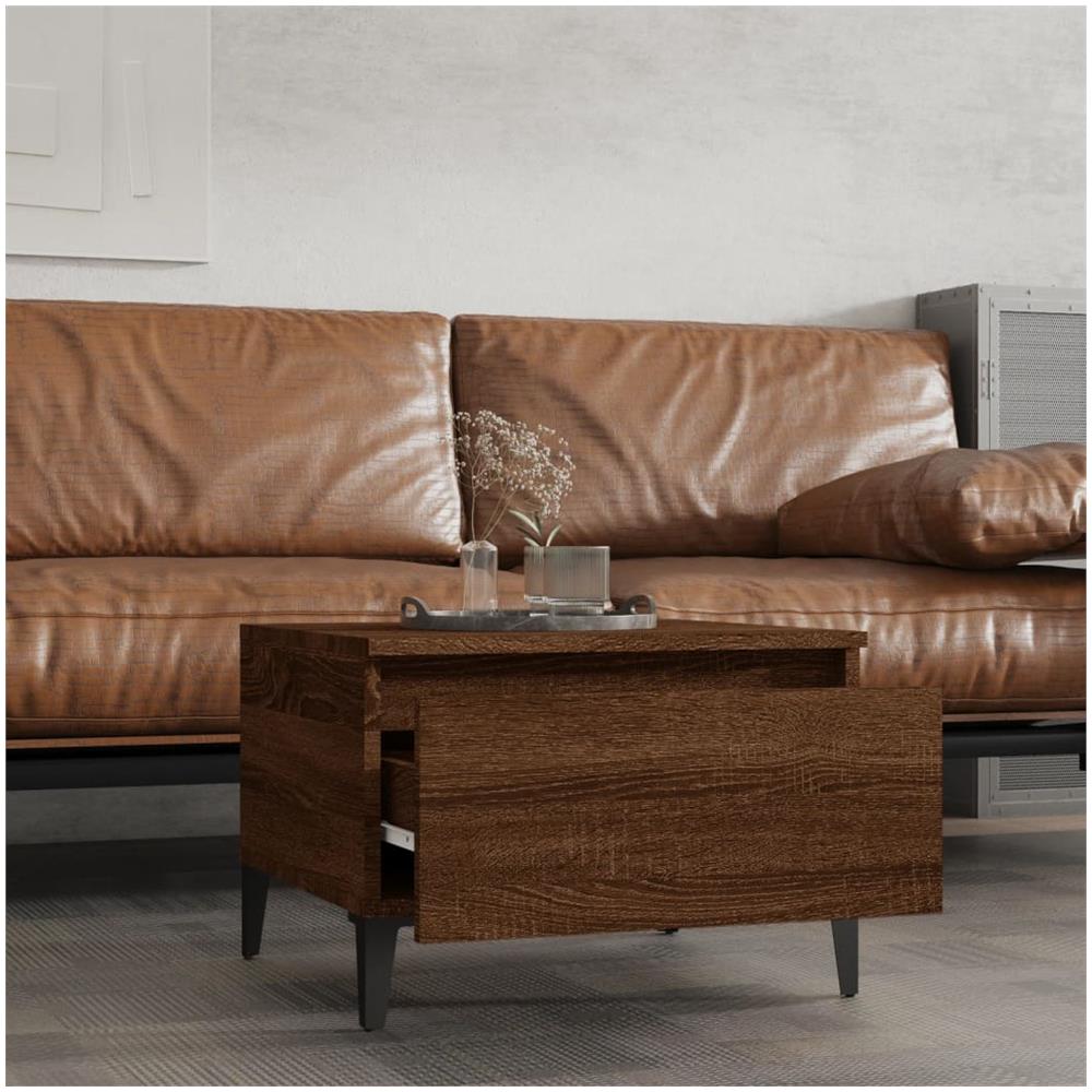 Tavolini 2pz Rovere Marrone 50x46x35cm In Legno Multistrato - Foto 3