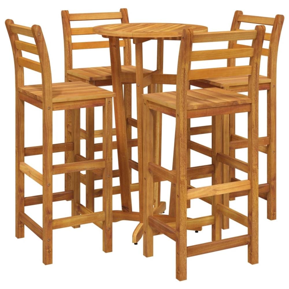 Set da Bar da Giardino 5 pz in Legno Massello di Acacia - Foto 3