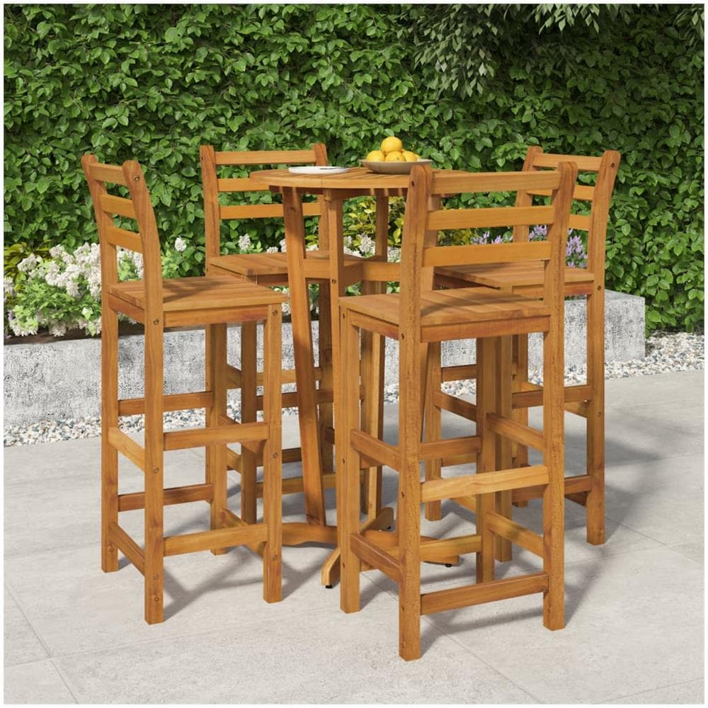Set da Bar da Giardino 5 pz in Legno Massello di Acacia - Foto 1