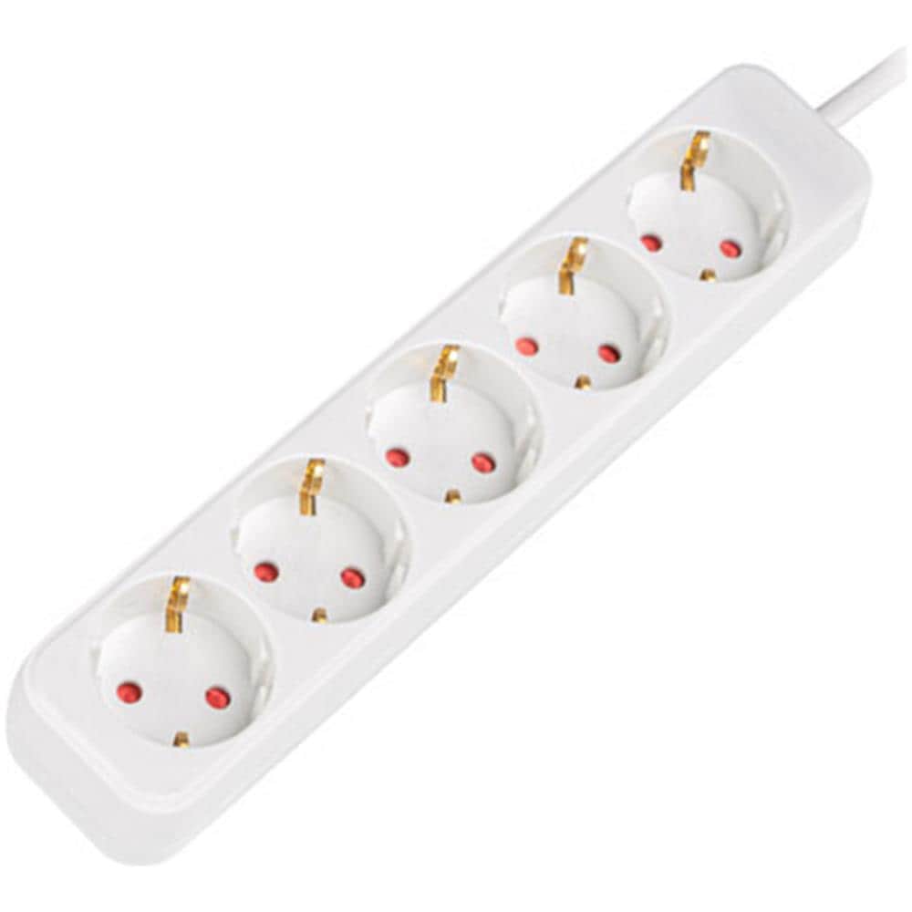 Ciabatta Con 5 Spine Schuko Di, Colore Bianco 3m - Foto 1