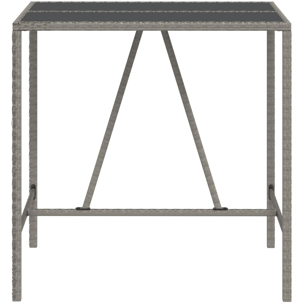 Tavolo Da Bar Con Piano In Vetro Grigio 110x70x110cm Polyrattan - Foto 3
