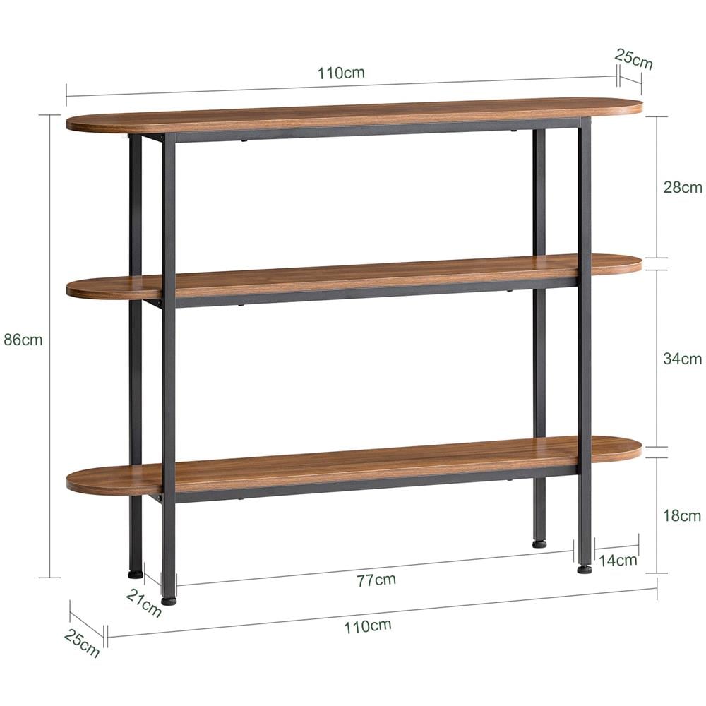 Tavolo Consolle Da Ingresso Tavolino Stretto Tavolo Decorativo Marrone 110x25x86cm Fsb67-ws - Foto 2
