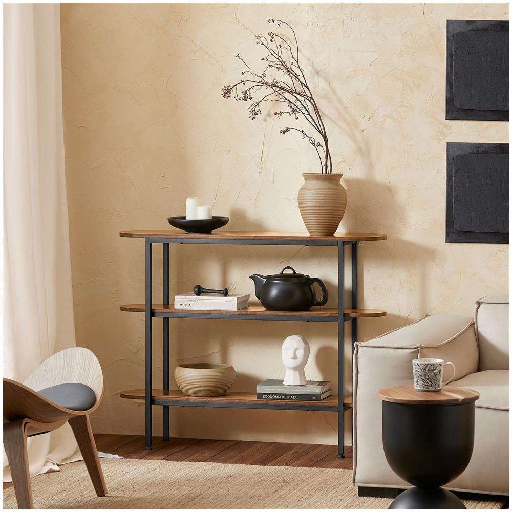 Tavolo Consolle Da Ingresso Tavolino Stretto Tavolo Decorativo Marrone 110x25x86cm Fsb67-ws - Foto 7
