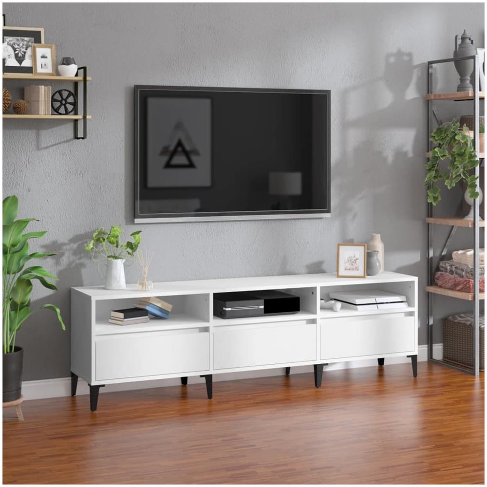 Mobile Porta Tv Bianco 150x30x44,5 Cm In Legno Multistrato - Foto 1