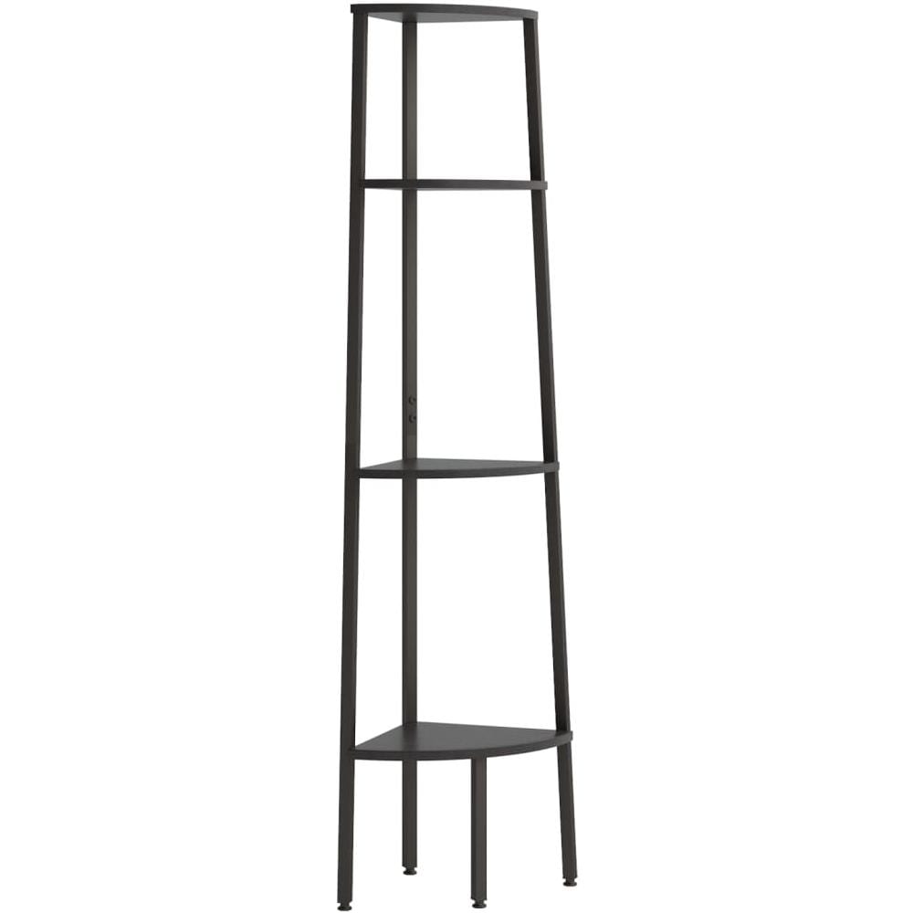 Scaffale Angolare A 4 Livelli Nero 45,5x31,5x150 Cm - Foto 2