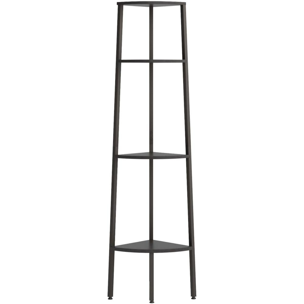 Scaffale Angolare A 4 Livelli Nero 45,5x31,5x150 Cm - Foto 3