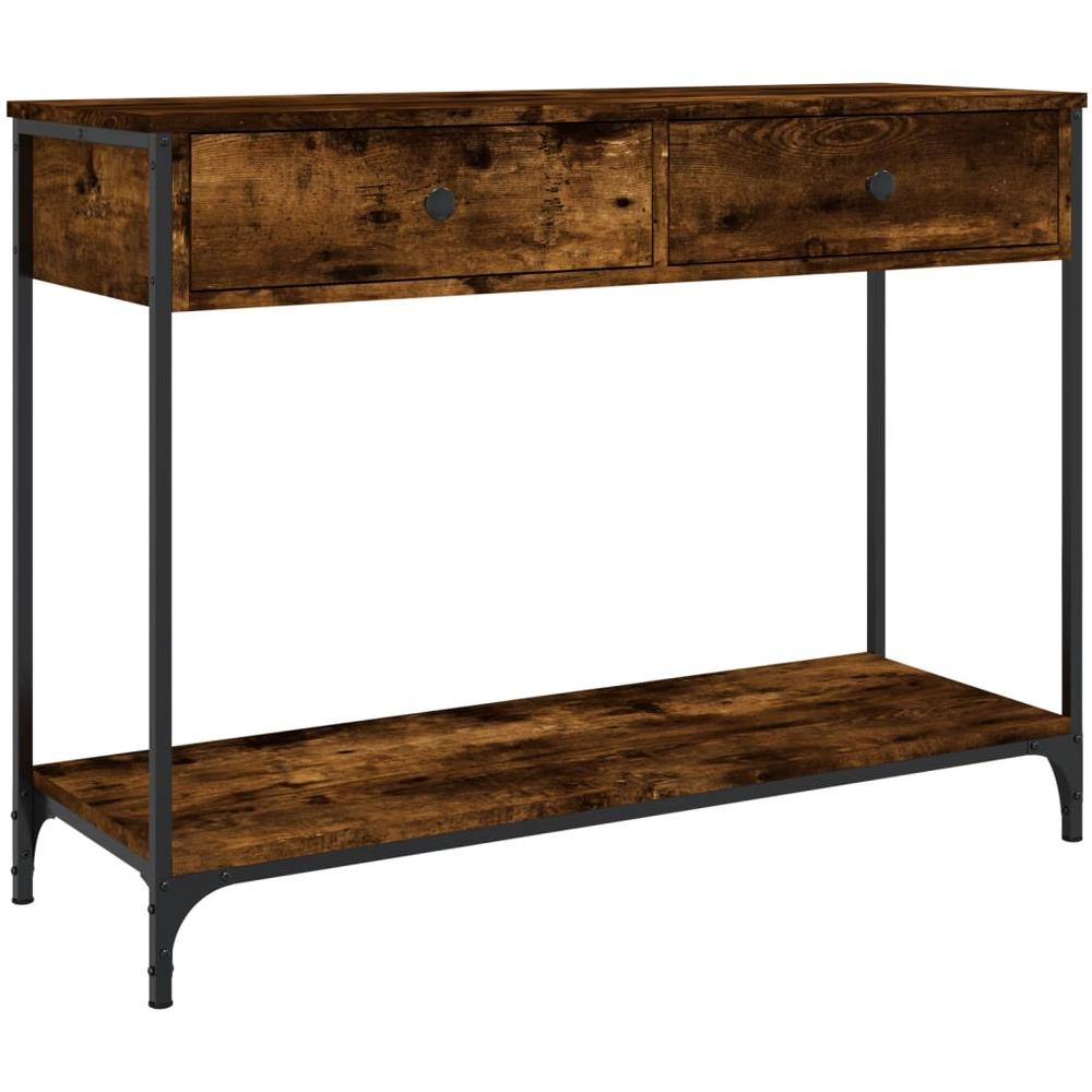 Tavolino Consolle Rovere Fumo 100x34,5x75cm Legno Multistrato - Foto 2