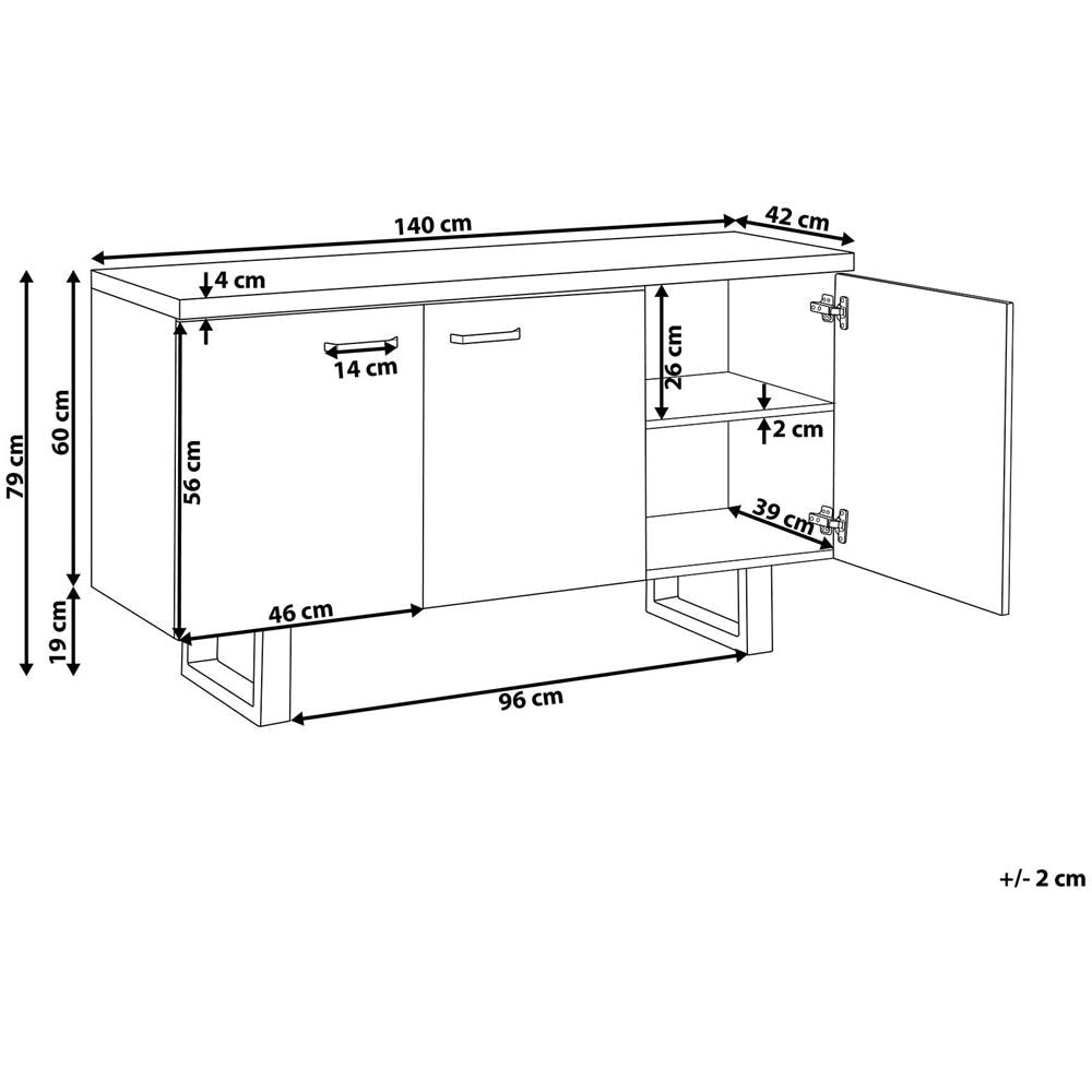 Credenza A 3 Ante Colore Legno Naturale Timber - Foto 2
