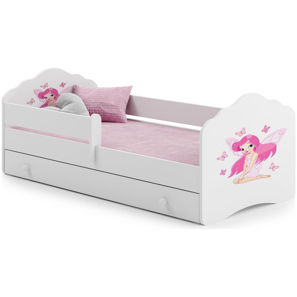 Letto Per Bambini Fala 140x70 Cassetto E Una Ringhiera+ Materasso E Giroletto Girl With Wings - Foto 1