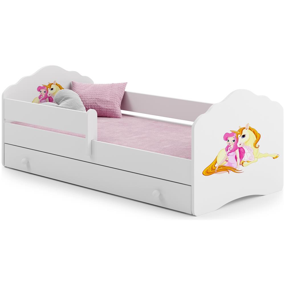 Letto Per Bambini Fala 160x80 Cassetto E Una Ringhiera+ Materasso E Giroletto Princess With Unicorn - Foto 1