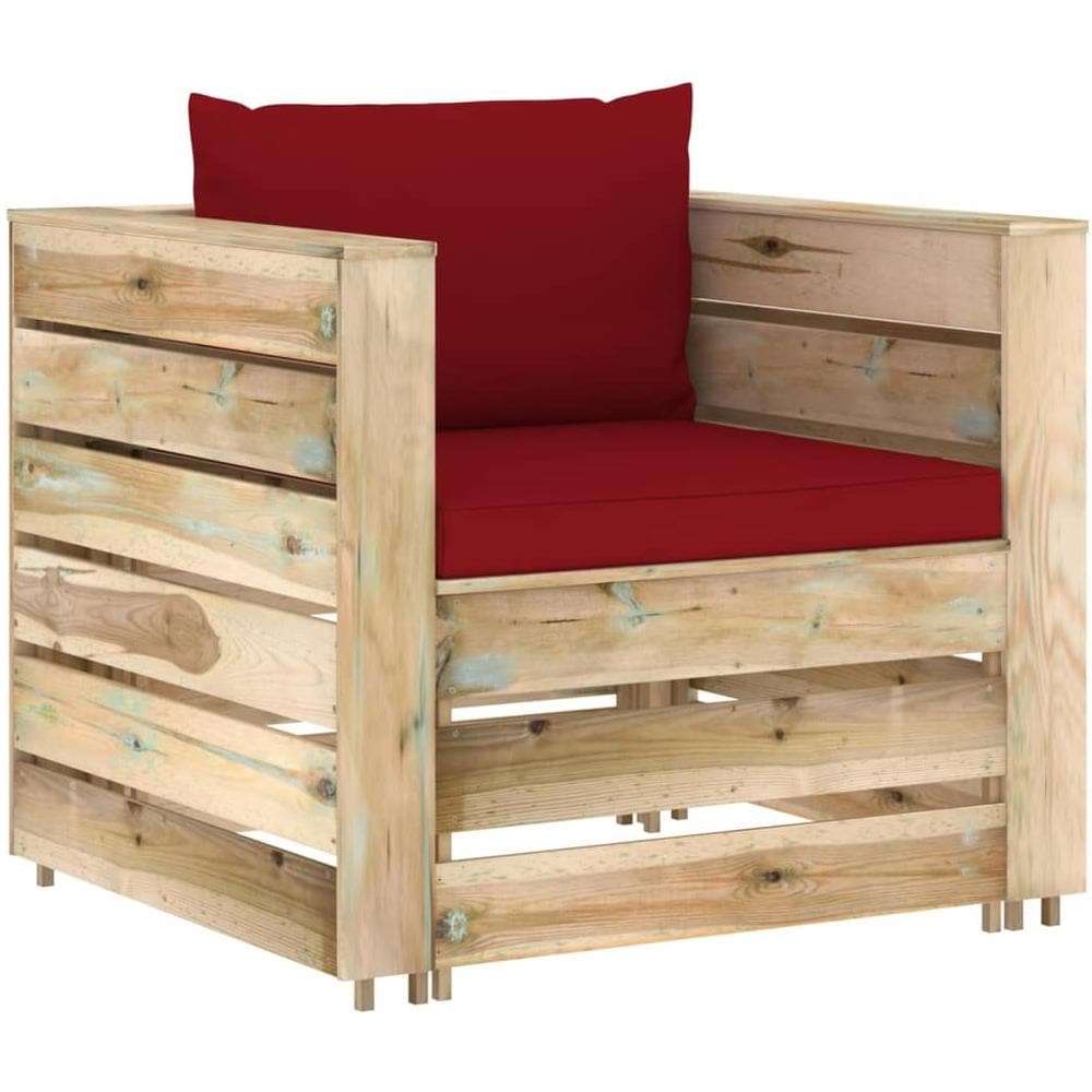 Set Divani da Giardino con Cuscini 2 pz Legno Impregnato Verde - Foto 2