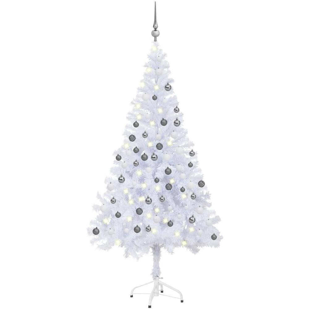 Albero Natale Artificiale con Set Palline e LED 180 cm 620 Rami - Foto 1