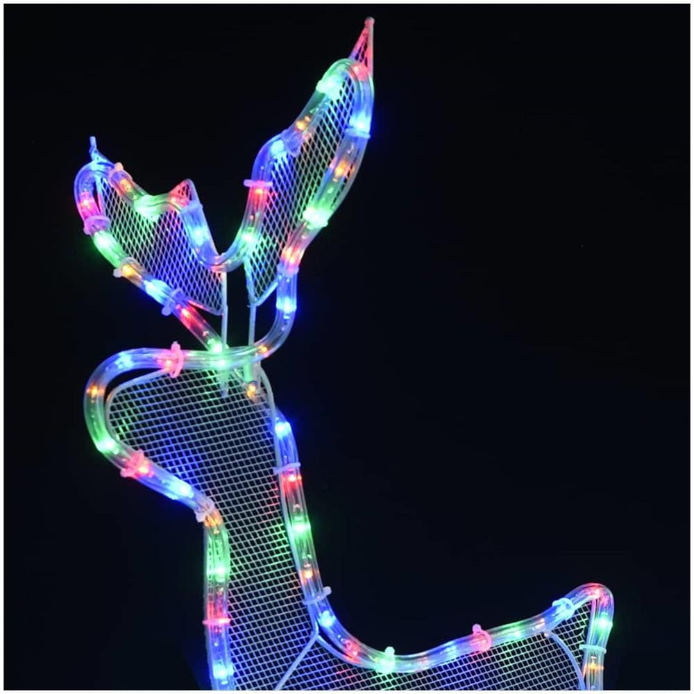 Decorazione Luminosa Natalizia Slitta E Renna Con Rete 432 Led - Foto 2