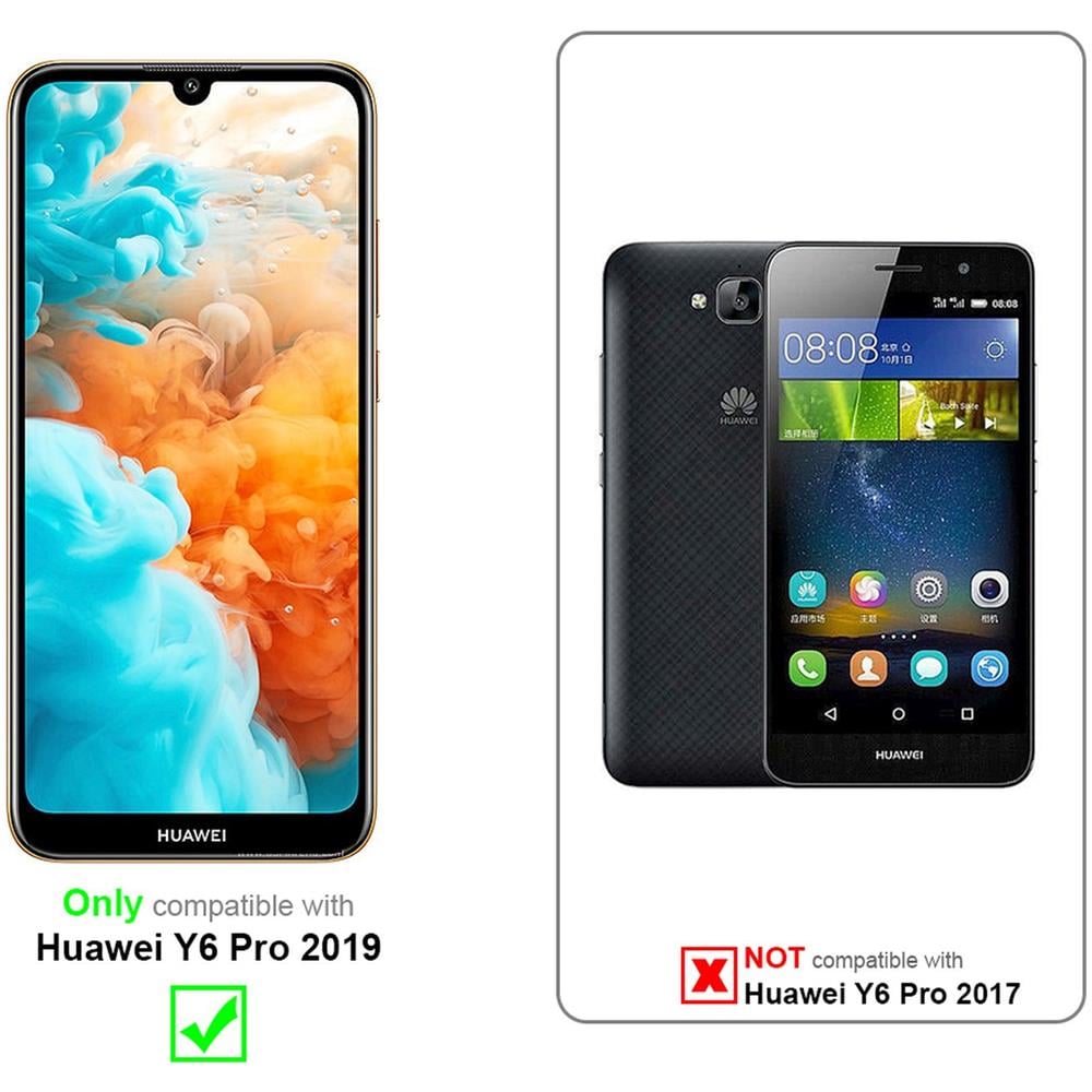 Custodia Compatibile Con Huawei Y6 Pro 2019 In Rosa Fiore - Coperchio Protettivo In Design Floreale Con Chiusura Magnetica, Funzione Stand E Slot Per Carte - Foto 2