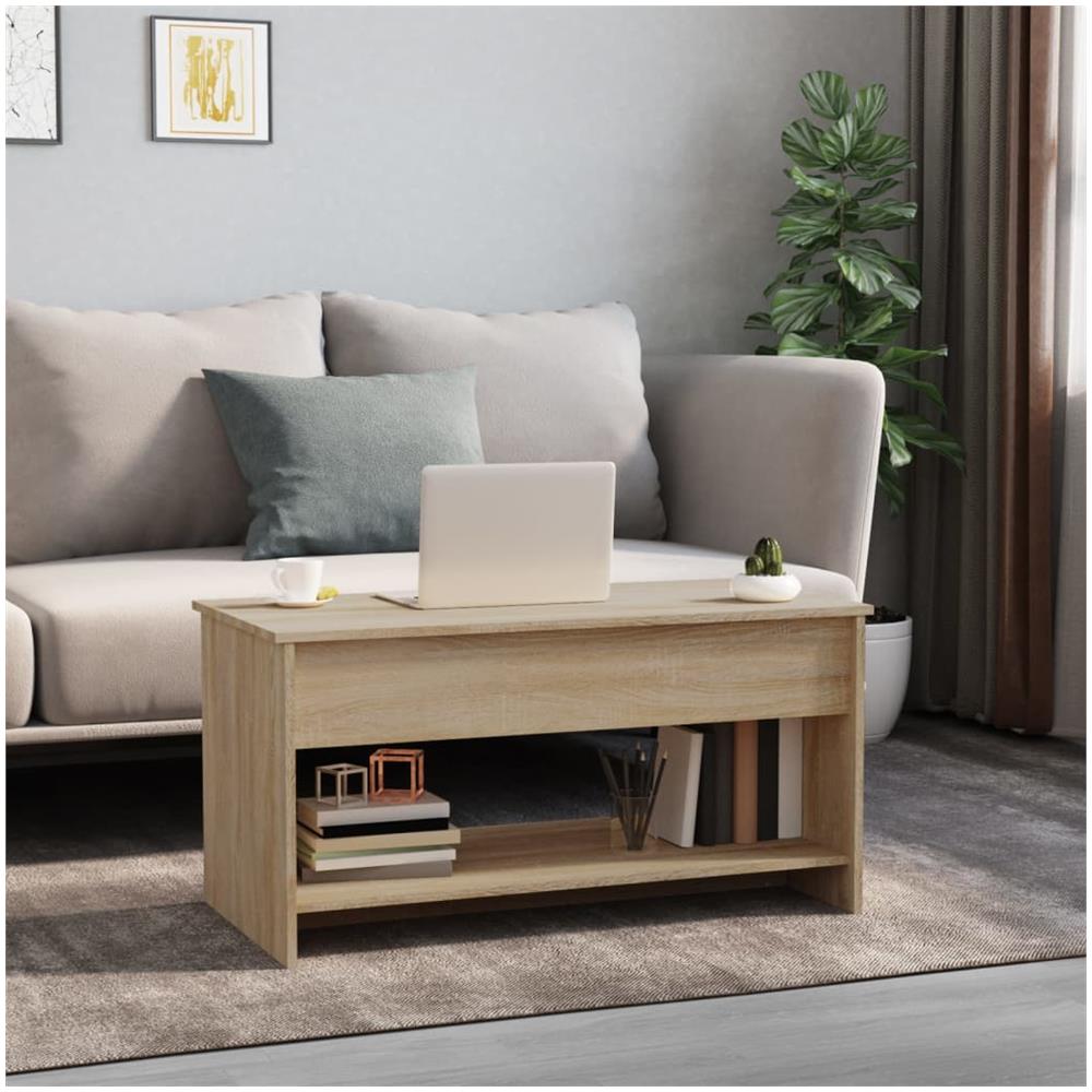 Tavolino Salotto Rovere Sonoma 102x50x52,5 Cm Legno Multistrato - Foto 2