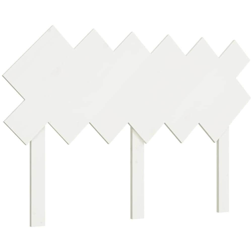 Testiera Per Letto Bianca 122,5x3x80,5cm Legno Massello Di Pino - Foto 2