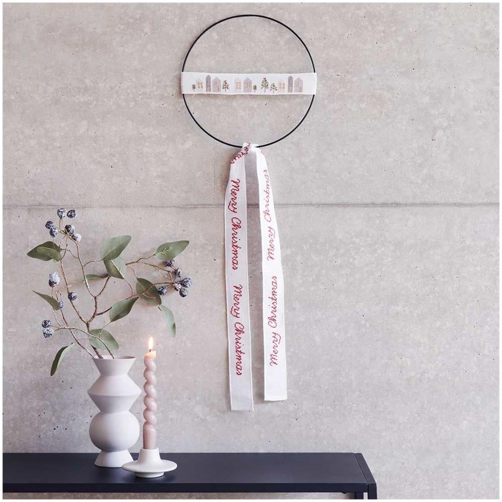 Kit Da Ricamo Buon Natale Cerchio In Metallo Ø 15 Cm - Foto 1