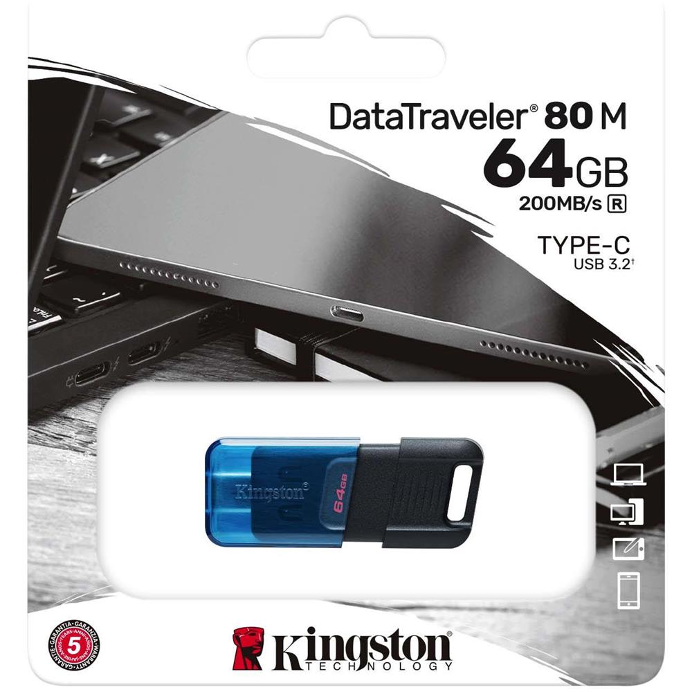 Chiavetta USB 64 GB Data Treveler 80 M Interfaccia 3.2 Gen 1 (3.1 Gen 1) Tipo C Colore Nero /Blu - Foto 3