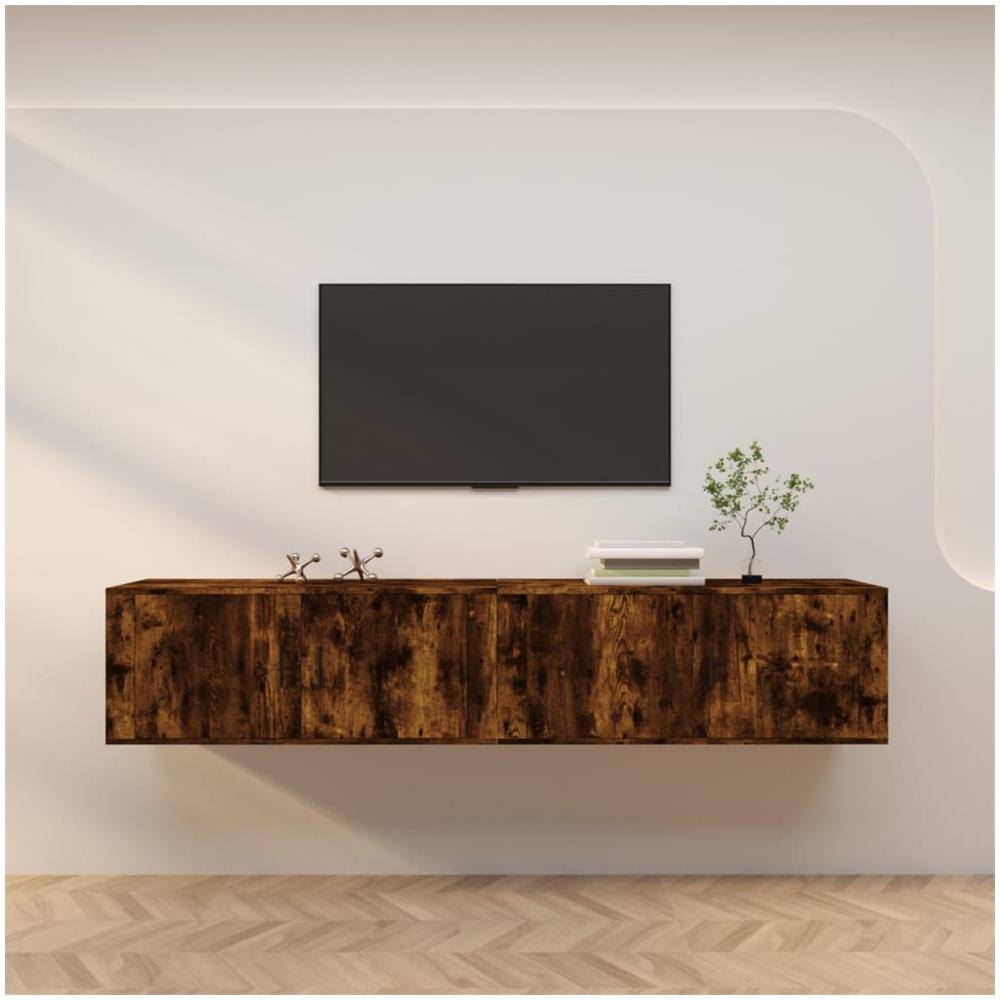 Mobili Porta Tv A Parete 2 Pz Rovere Fumo 100x34,5x40 Cm - Foto 1