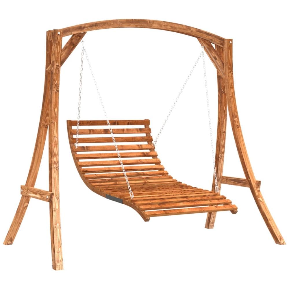 Letto A Dondolo In Legno Massello Di Abete Con Finitura In Teak - Foto 2