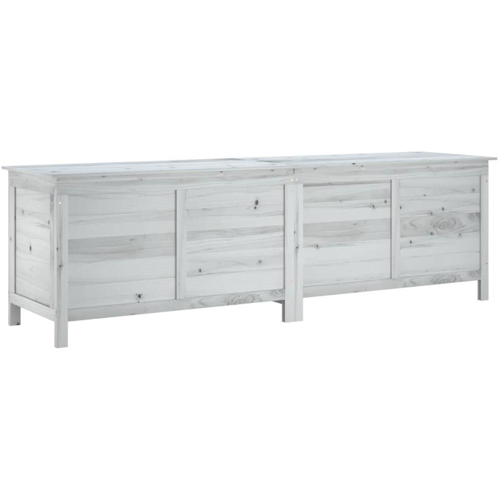 Contenitore Da Giardino Bianco 198,5x50x56,5 Cm Massello Abete - Foto 2