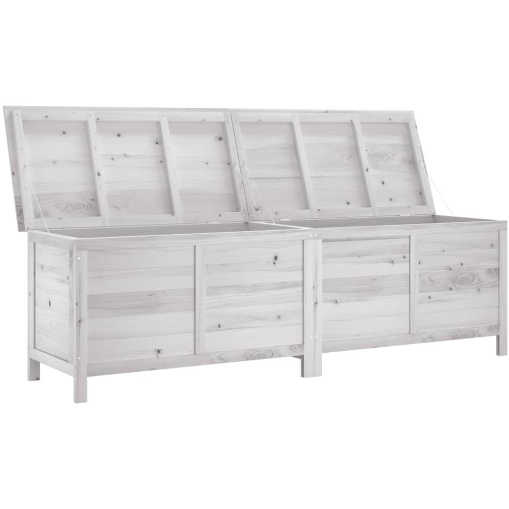 Contenitore Da Giardino Bianco 198,5x50x56,5 Cm Massello Abete - Foto 3