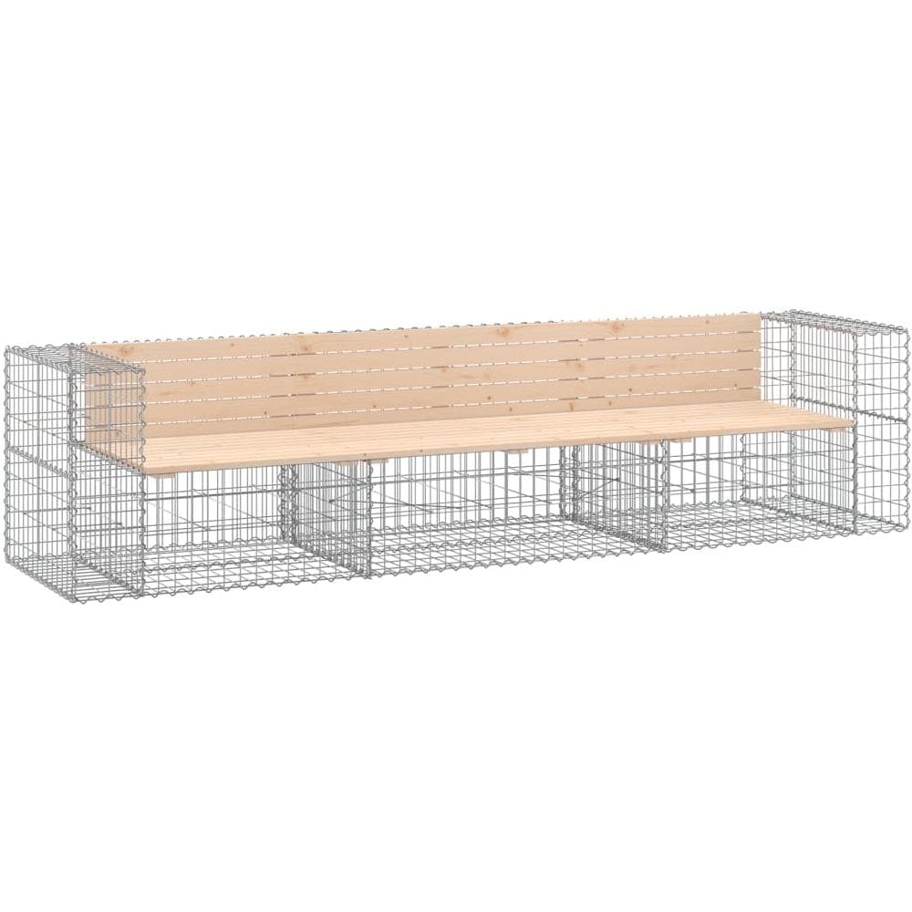 Panca Giardino Design Gabbione 287x71x65,5 Cm Massello Di Pino - Foto 2