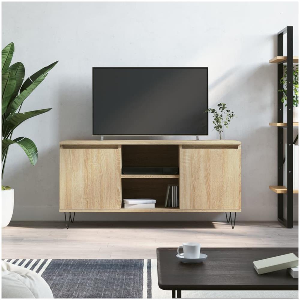 Mobile Porta Tv Rovere Sonoma 104x35x50 Cm In Legno Multistrato - Foto 1