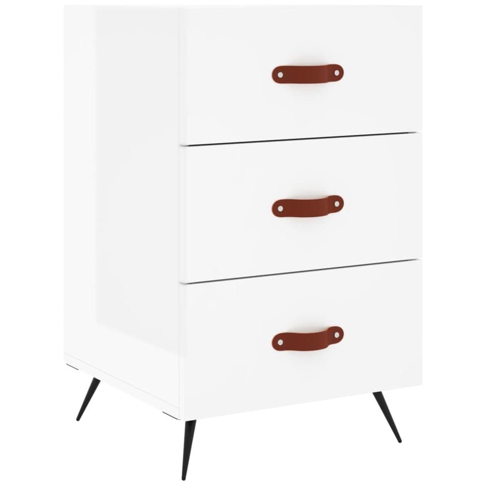 Comodino Bianco Lucido 40x40x66 Cm In Legno Multistrato - Foto 2