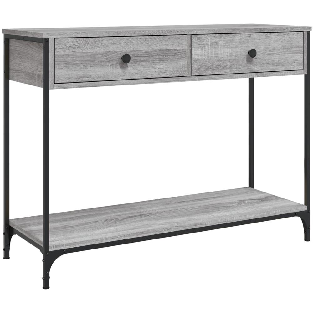 Tavolino Consolle Grigio Sonoma 100x34,5x75cm Legno Multistrato - Foto 2