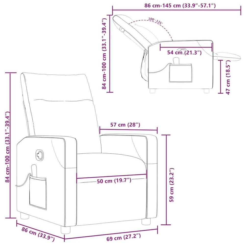 Poltrona Massaggiante Reclinabile Nera in Tessuto - Foto 10