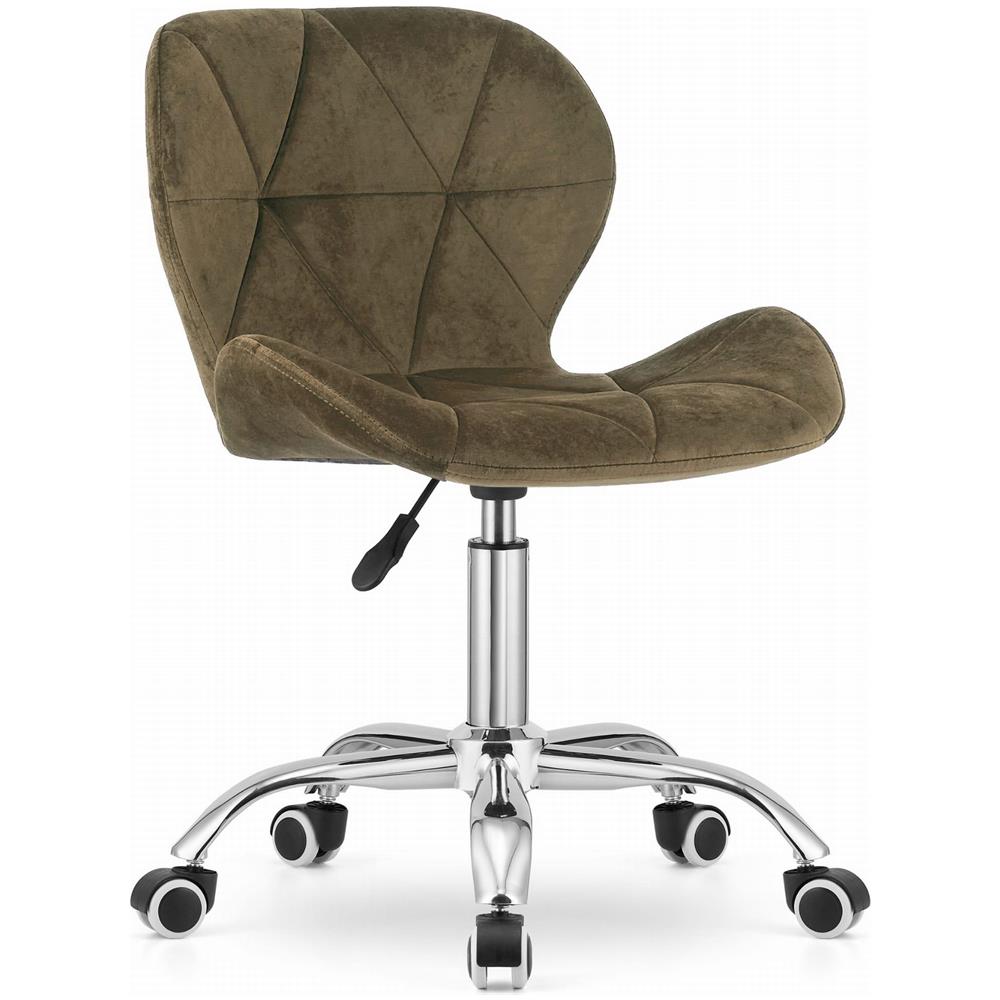 Sedia girevole ergonomica in velluto marrone Valora AVOLA per ufficio - Foto 1