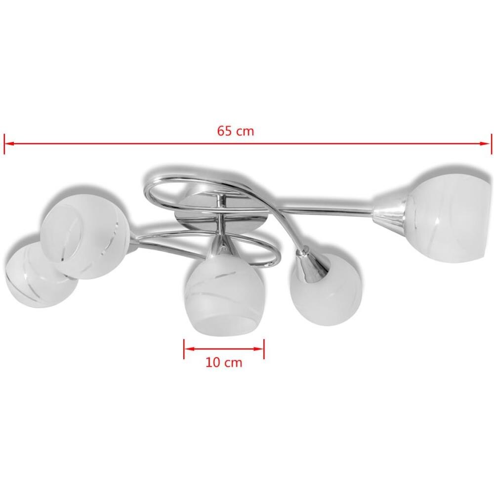 Lampada Da Soffitto Con Paralume Vetro Per 5 Lampadine E14 - Foto 17