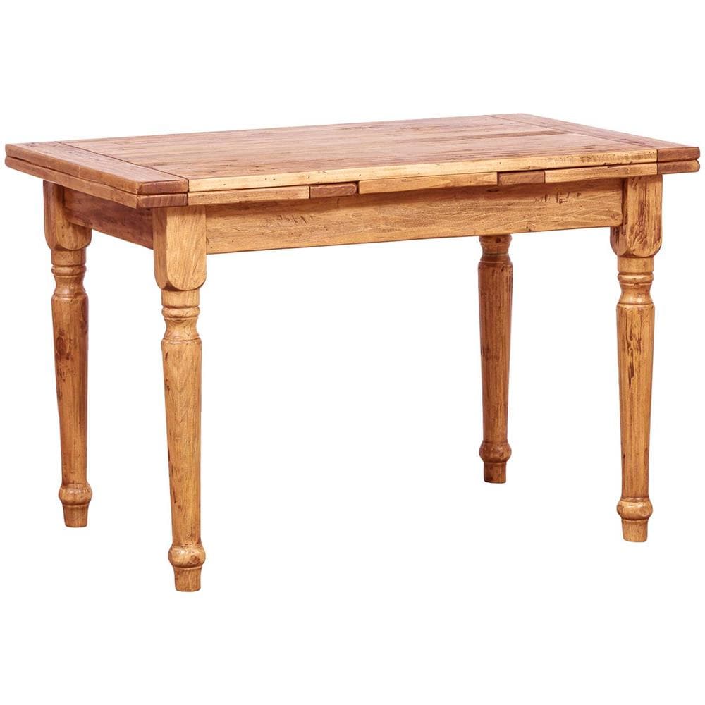 Tavolo Country Allungabile In Legno Massello Di Tiglio Finitura Naturale 120x80x80 Cm - Foto 1
