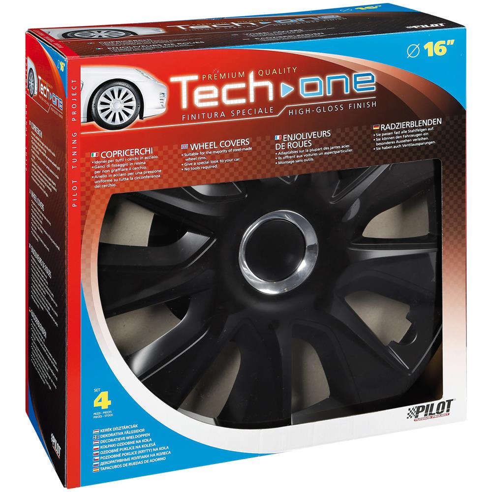 Copricerchi Auto Universali 16 Pollici Tech-one Stratos Rc Black 31608 - Foto 7