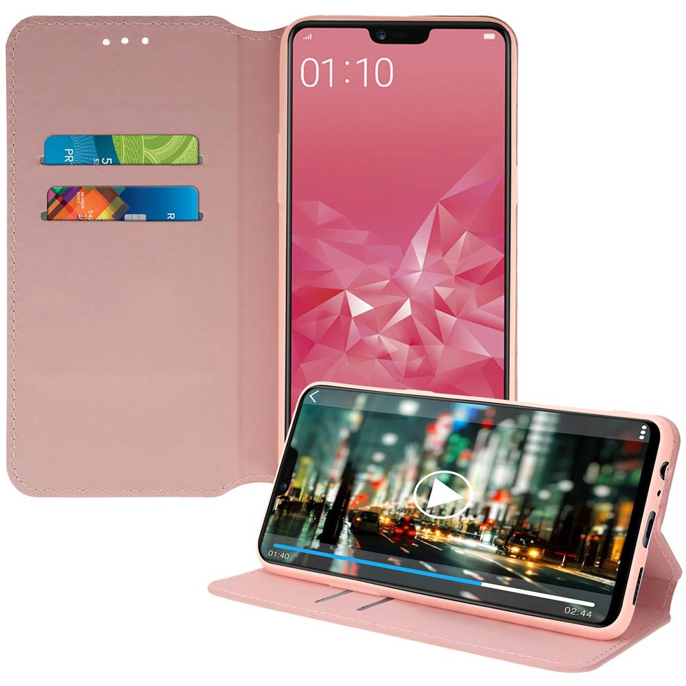 Custodia Oppo A3 Custodia A Libro Porta-carte Funzione Supporto - Rosa - Foto 2