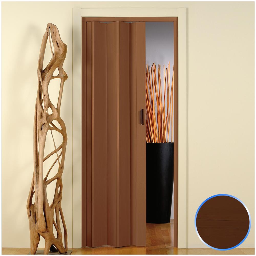 Porta A Soffietto Da Interno In Pvc Noce 83x214 Cm Mod. Monica - Foto 1