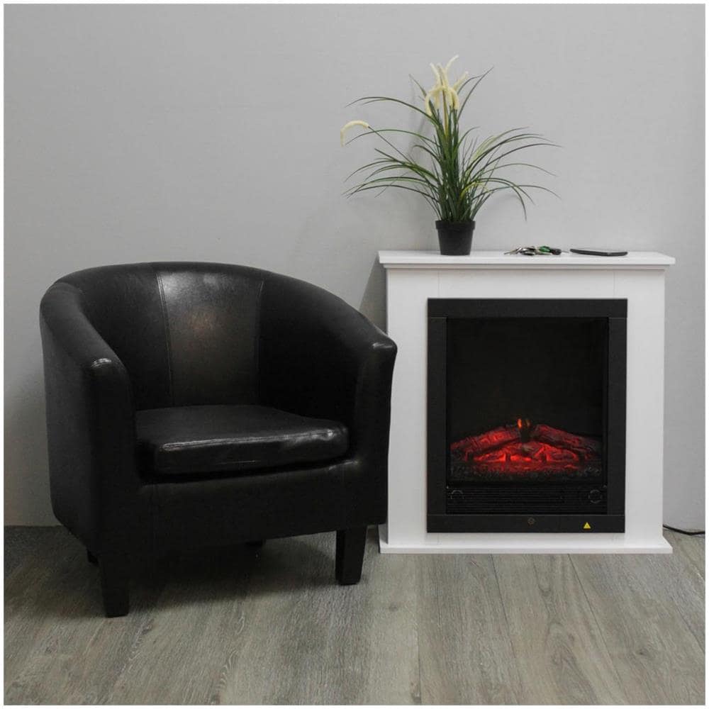 Camino Elettrico Da Terra Caminetto Lugano 1800w Effetto Fuoco + Cornice Bianca - Foto 3