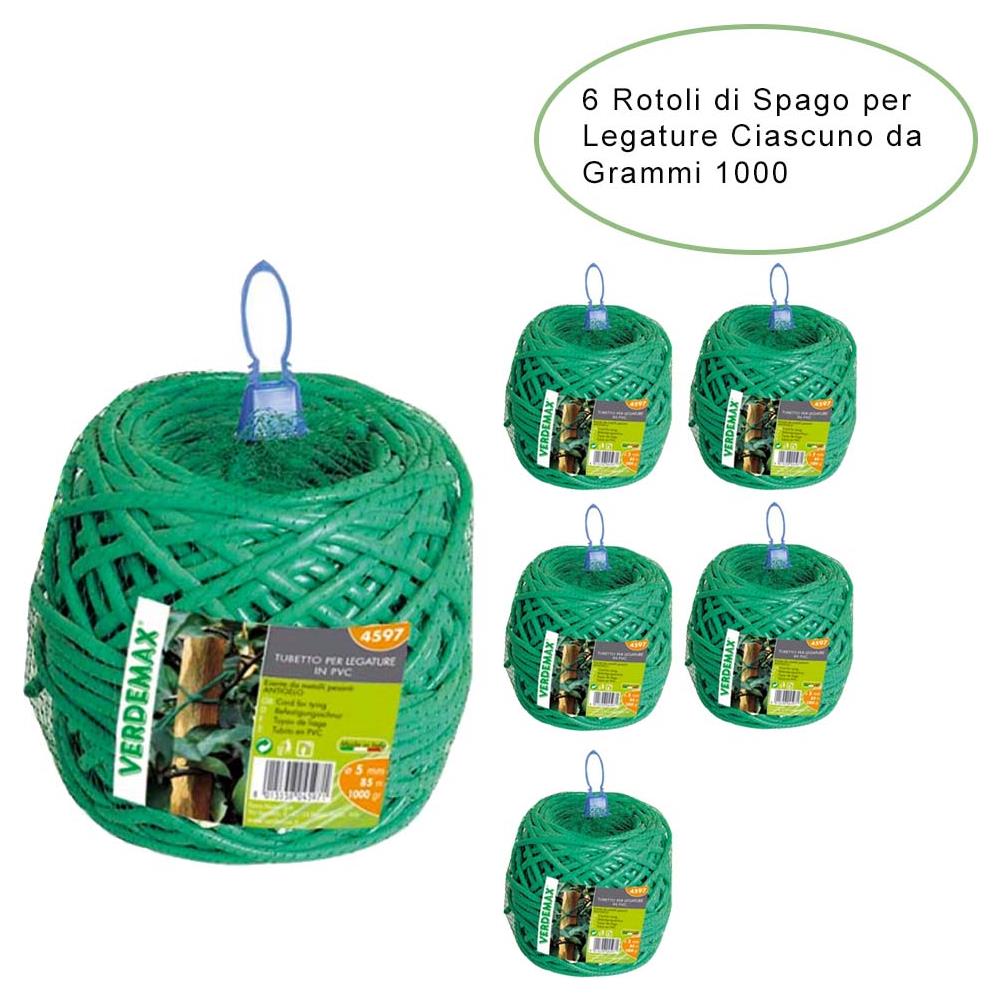 6 Rotoli Per Legature Da Giardino Pvc Ciascuno Da Grammi 1000 Diametro 5 Mm - Foto 1