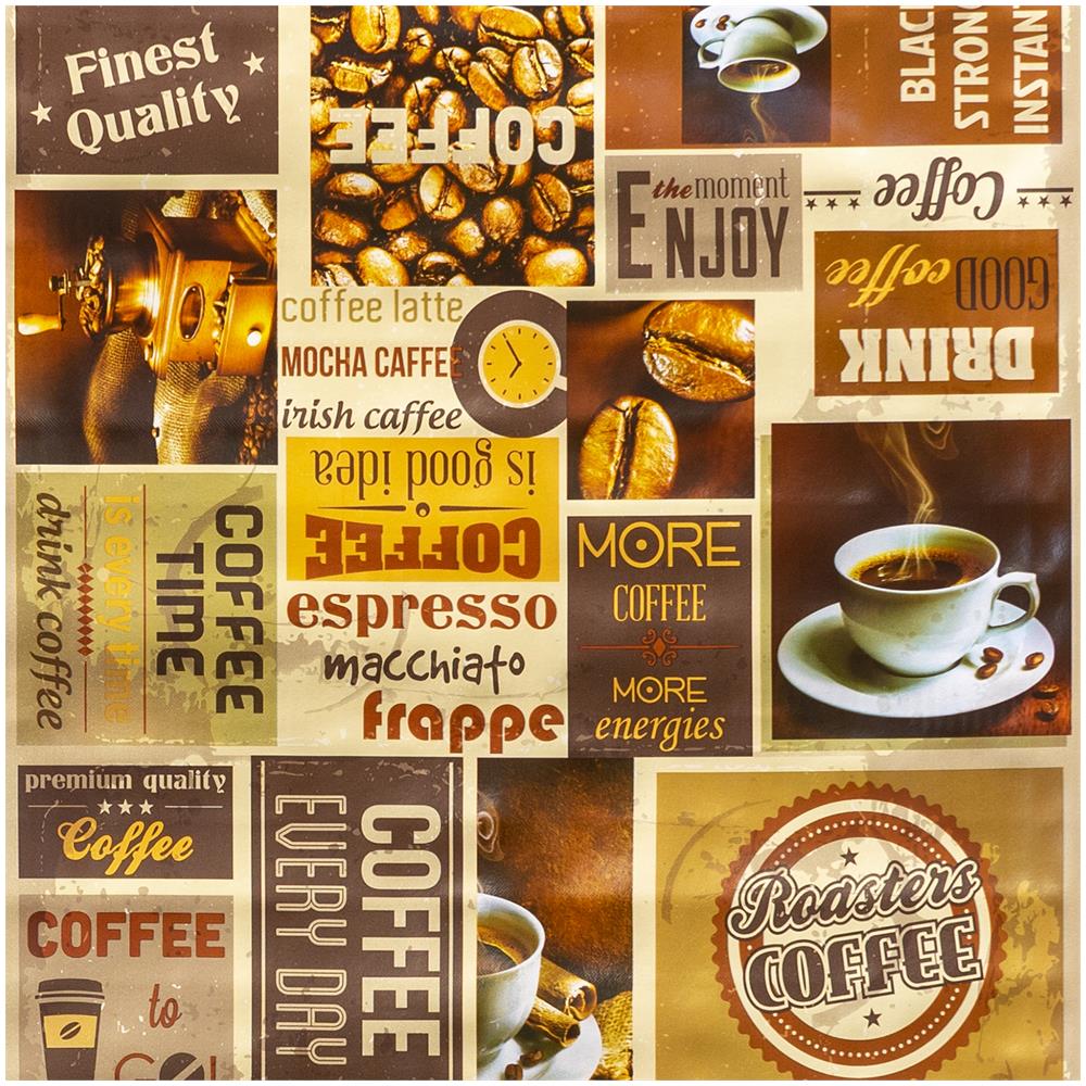 Tovaglia In Tela Cerata In Pvc Antimacchia Resistente E Facile Da Tagliare 140x500 Cm - Coffee Bar - Foto 2