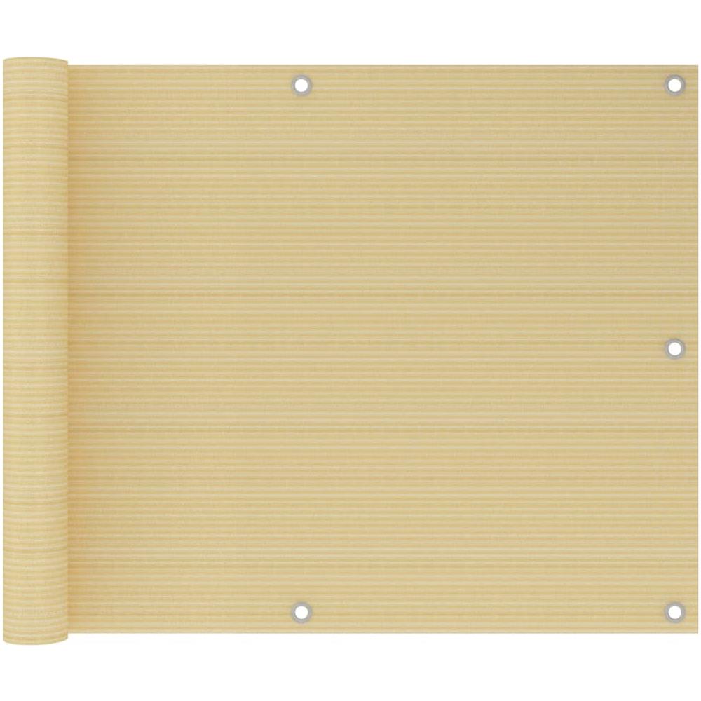 Paravento Da Balcone Beige 75x400 Cm In Hdpe - Foto 1