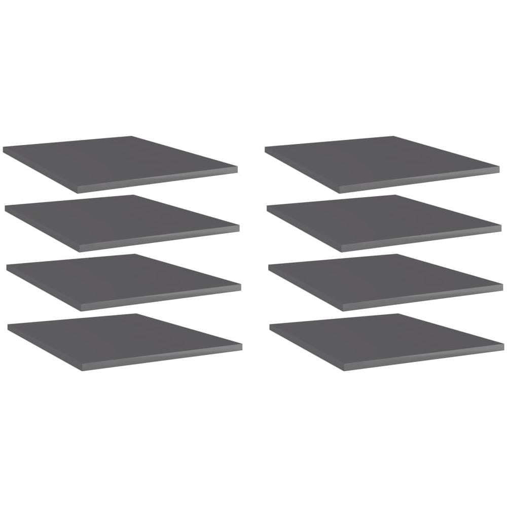 Ripiani per Libreria 8pz Grigio Lucido 40x50x1,5cm Multistrato - Foto 1