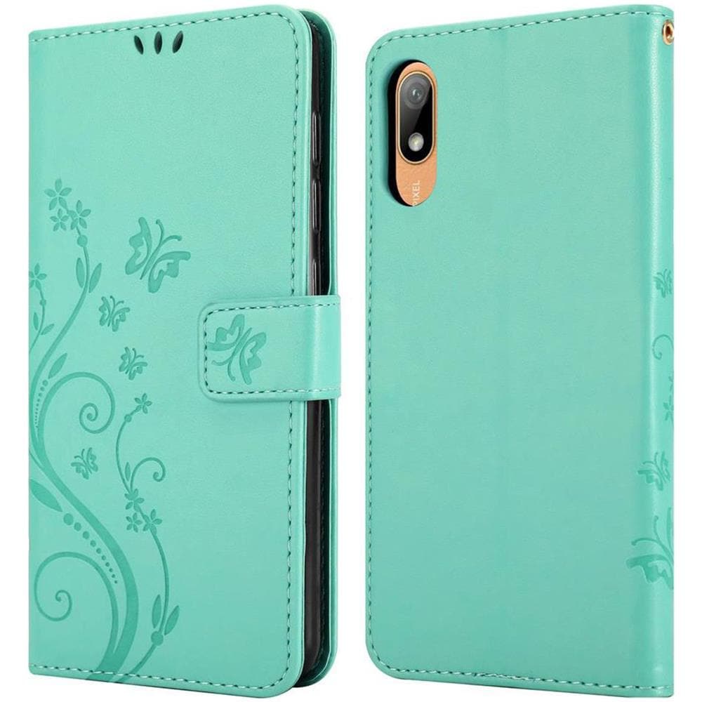 Custodia Compatibile Con Huawei Y6 Pro 2019 In Turchese Fiore - Coperchio Protettivo In Design Floreale Con Chiusura Magnetica, Funzione Stand E Slot Per Carte - Foto 8