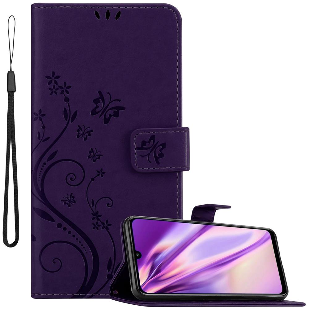 Cadorabo Custodia Compatibile Con Huawei P Smart 2020 In Lilla Scuro Fiore - Coperchio Protettivo In Design Floreale Con Chiusura Magnetica, Funzione Stand E Slot Per Carte - Foto 1