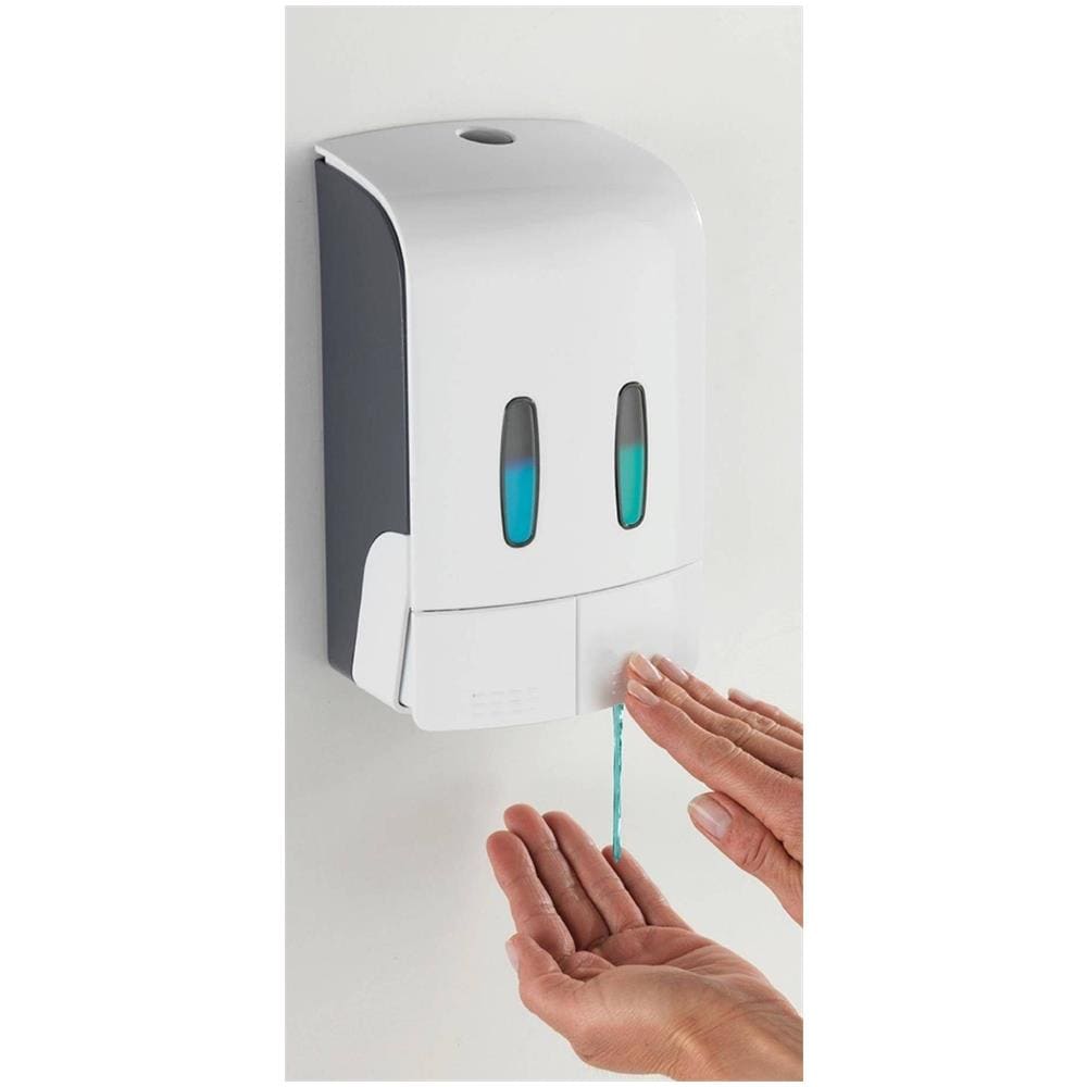 Tartas Dispenser Per Sapone E Liquido Disinfezione, A Due Camere, 960 Ml, Bianco, Wenko - Foto 2