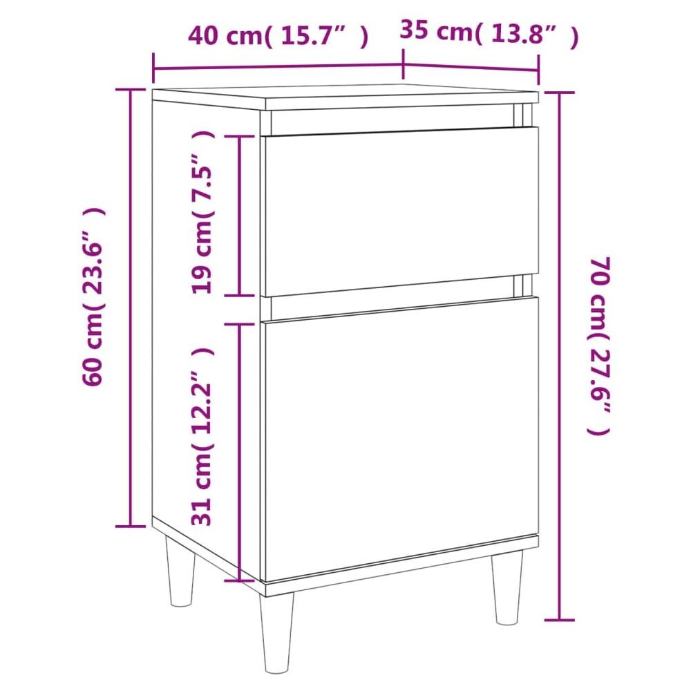 Comodino Rovere Fumo 40x35x70 Cm - Foto 2